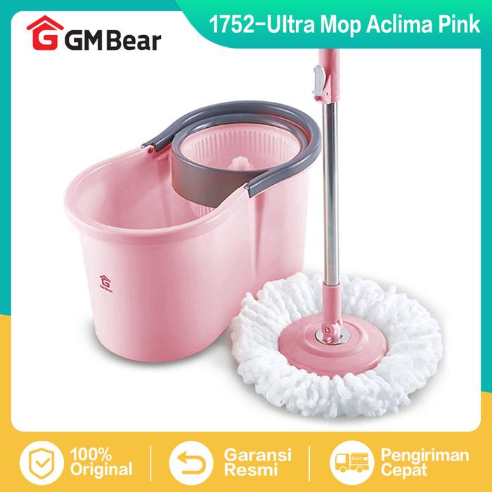Gambar GM Bear Alat Pel Lantai Ultra Mop Aclima - Spin Mop Blue/Pink - 1752 Pink dari GM Bear undefined Tokopedia