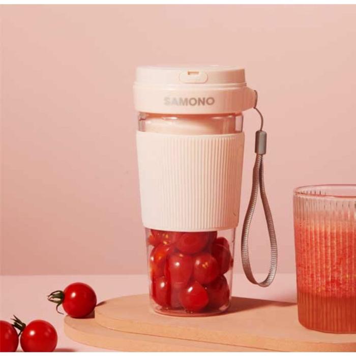 Gambar SAMONO Portable Blender Juicer Mixer Jus Buah Food Grade 350mL 1200mAH - Merah Muda dari Dapoermomdals undefined Tokopedia