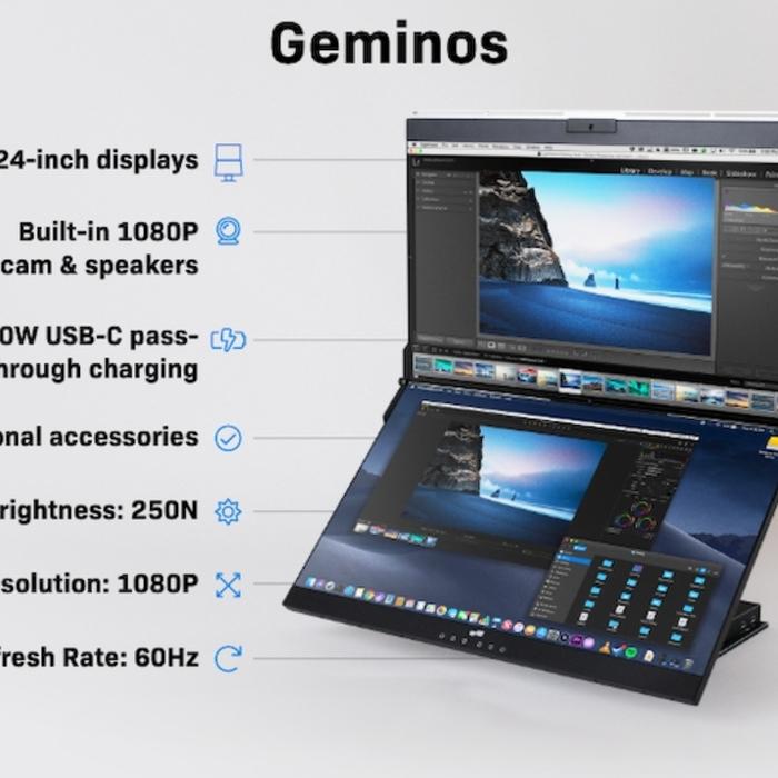 Gambar Geminos dual portable monitor 60 hz FHD Full HD Kickstarter - Geminos dari Click n Fit undefined Tokopedia