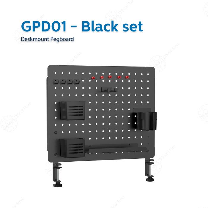Gambar Rak Papan Meja Modular Deskmount Pegboard DIY OXIMUS GPD01 GPD02 Besi Black - GPD01 Black Set, Seller dari Abditama Official undefined Tokopedia