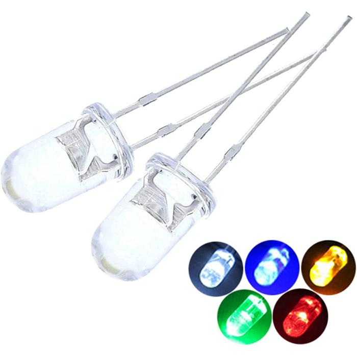 Gambar Isi 50 Pcs Lampu LED DIP 5mm 3mm Clear / Diffused Banyak Pilihan Warna - 3mm Clear, Putih dari Pi Toserba undefined Tokopedia