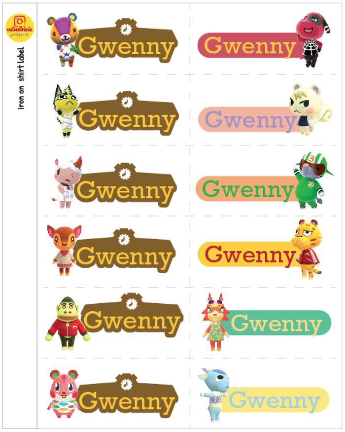 Jual Sticker Label Nama Baju Iron On Animal Crossing - Jakarta Barat ...