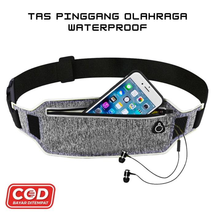 Gambar Tas Pinggang Olahraga Sepeda Lari Jogging Waterproof Anti Air Waistbag - Gray Black dari Toko Sebelah Cek undefined Tokopedia