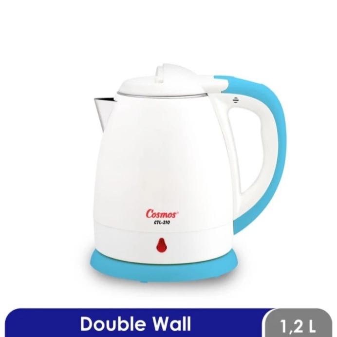 Gambar Kettle Listrik COSMOS 1.2 Liter CTL-210B Double Wall - Putih dari ATHLAS SHOPE undefined Tokopedia