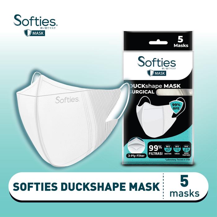 Gambar Softies Duckshape Mask Surgical 5s - Putih dari Softex Indonesia undefined Tokopedia