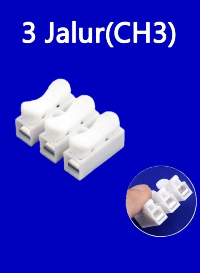 Gambar Quick Cable Wire Connector 2 Pin 2pin Push | Konektor Kabel - CH2 - 3 JALUR (CH3) dari toko Tmall undefined Tokopedia