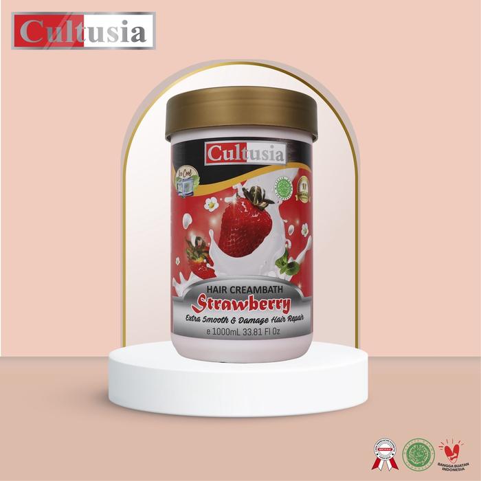 Gambar CULTUSIA KRIM CREAM CREAMBATH 1kg / 1000ml All Variant - STRAWBERRY dari Lemonlime111 undefined Tokopedia