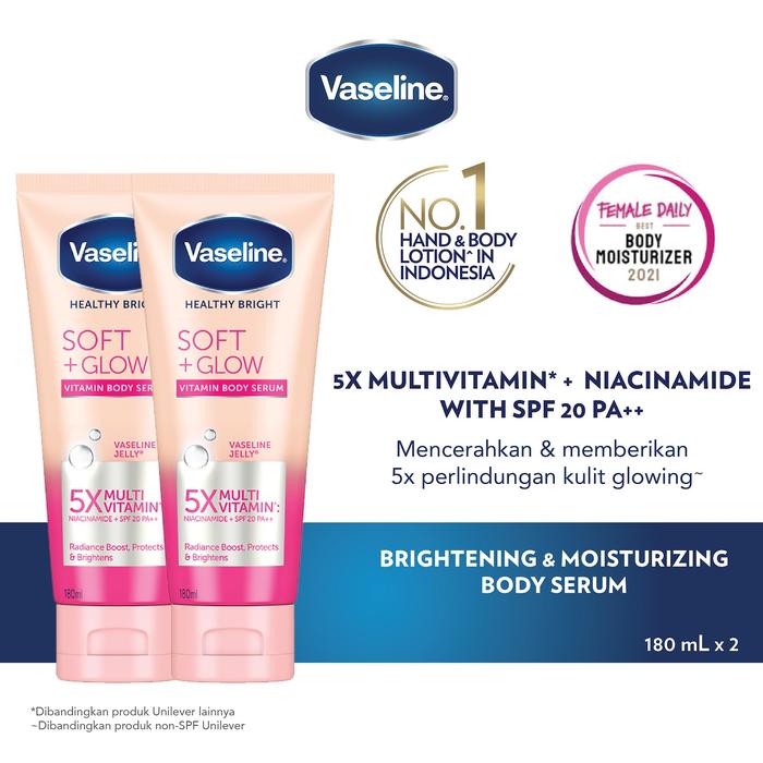 Gambar Vaseline Healthy Bright Vitamin Body Serum Soft Glow 180Ml - Isi 2 dari Unilever Mall Official undefined Tokopedia