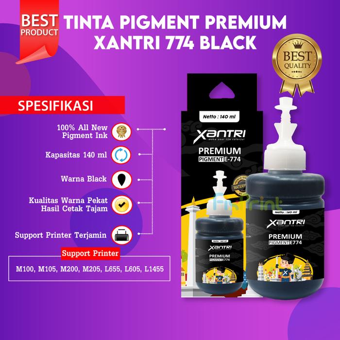 Gambar C13T774 Tinta Epson 774 Pigmen Black Printer M100 M200 L605 L655 L1455 - COMPATIBLE dari FixPrint Indonesia undefined Tokopedia