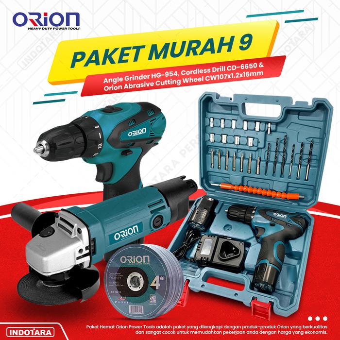 Gambar Paket Murah 9 - Gerinda Tangan HG954 - Mesin Bor Tangan CD6650 dari PT. Indotara Persada undefined Tokopedia