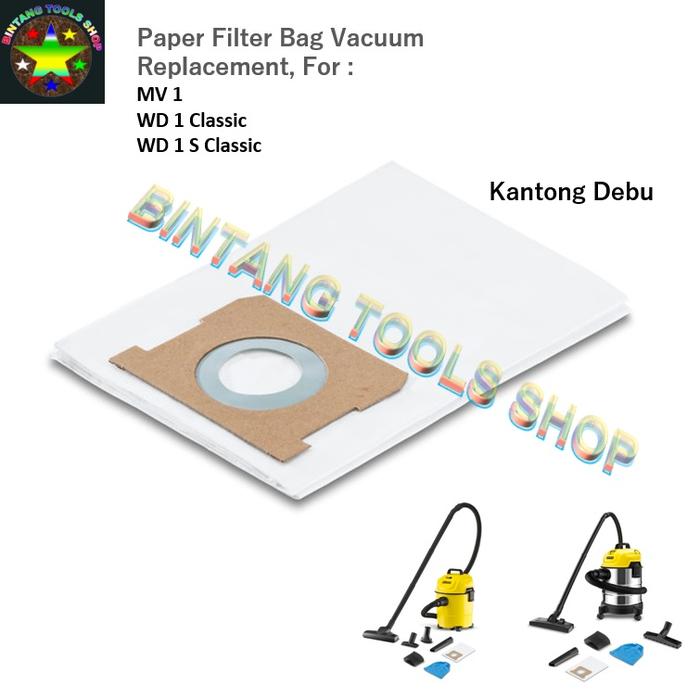 Gambar Karcher Filter Vacuum Replacement for WD1 WD2 WD3 WD4 WD5 Catridge Bag - Paper Bag WD1 dari BINTANG TOOLS SHOP undefined Tokopedia