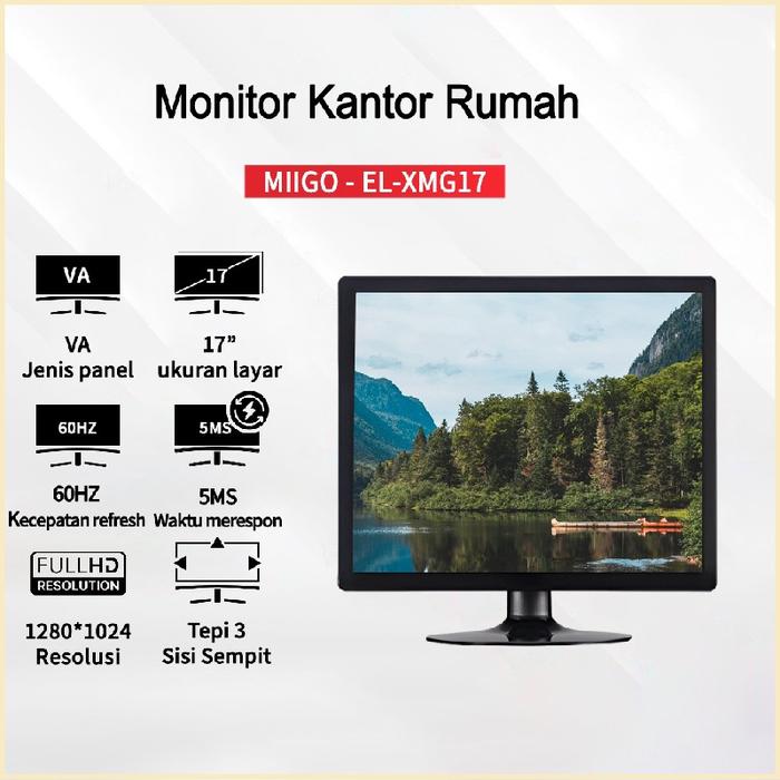 Gambar Monitor Kantor HD 17/19/22/24 Inch Professional Thin Gaming Monitor HD - hitam-17 inci dari JF ID undefined Tokopedia
