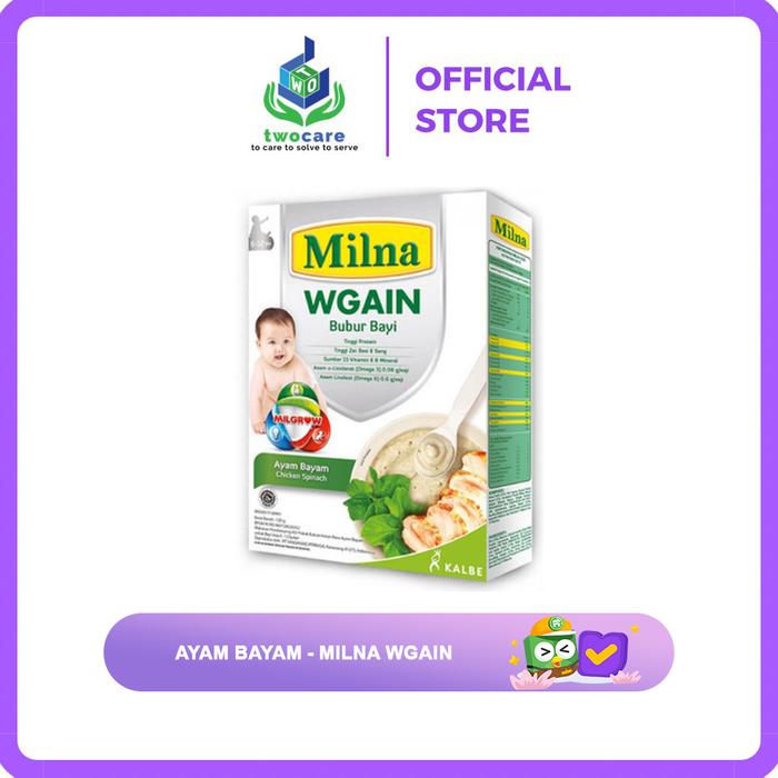 Gambar Milna Bubur Bayi Wgain 6 Bulan Ayam Bayam 120gr dari Twocare undefined Tokopedia