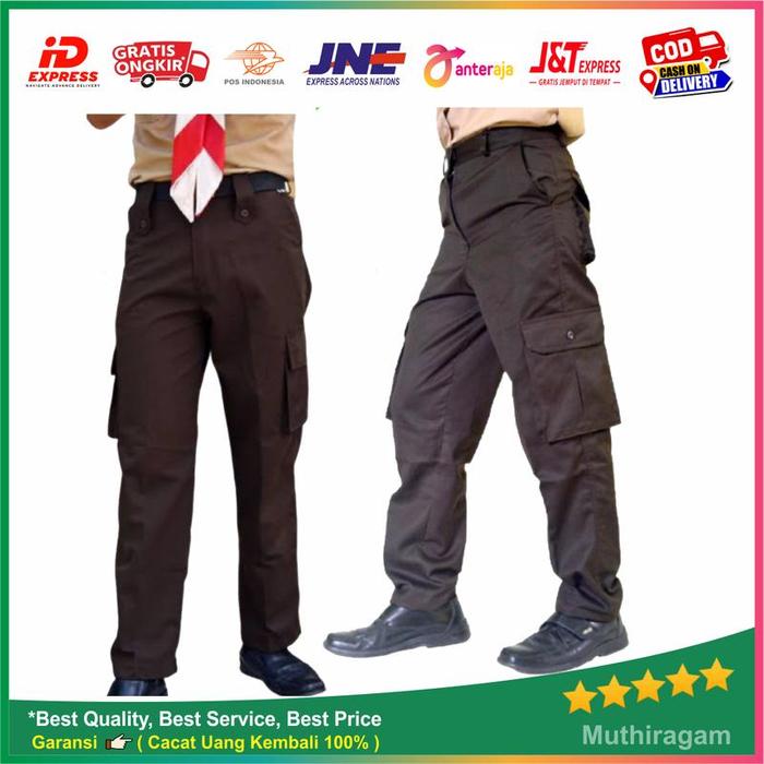 Gambar Celana Pramuka PDL/ Kempol/ Cargo Satpam Saku 6 - SD (Karet), 32 dari Muthiragam Store Official undefined Tokopedia