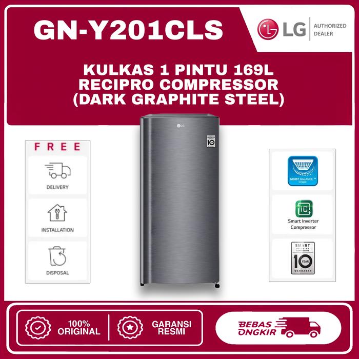 Gambar KULKAS LG GN-Y201CLS 1 PINTU 169L RECIPRO COMPRESSOR SEMI DEFROST 90W dari LGAuthorizedDealer undefined Tokopedia