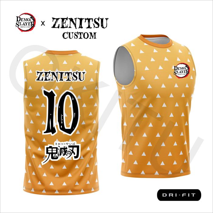 Zenitsu Agatsuma Demon Slayer Anime Cosplay Volley Basketball Jersey  CUSTOM, M