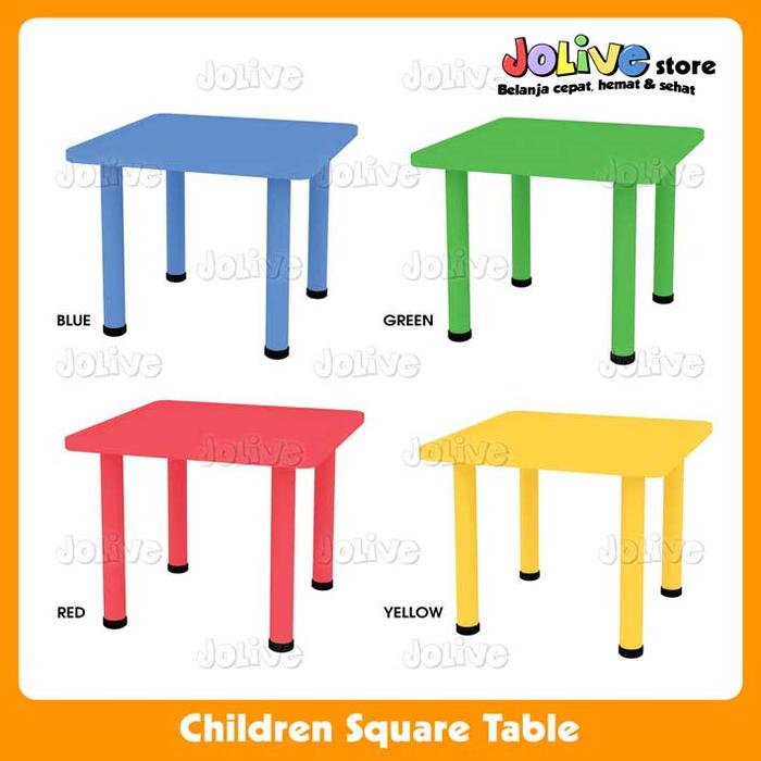 Gambar Meja Belajar Anak Sekolah TK Playgroup PAUD Kursus Les Premium Desk - Persegi, Merah dari Jolive Store ID undefined Tokopedia