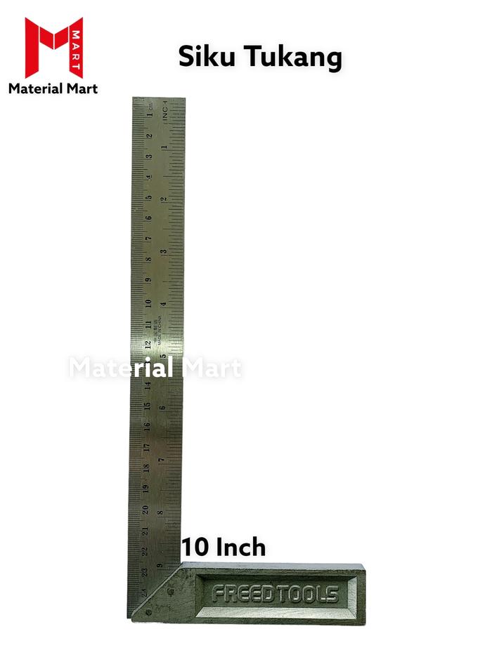 Gambar Penggaris Ukur Sudut 10" | Siku Tukang 12" | Alat Ukur Meteran Pasekon - 10 inch (25cm) dari Material Mart Indonesia undefined Tokopedia