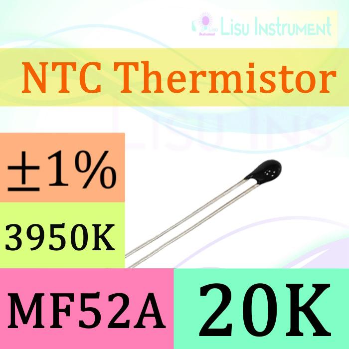 Gambar Thermistor Temperature Sensor Ntc Mf52AT-103/3950 20K Ohm - 1% dari Lisu Instruments undefined Tokopedia