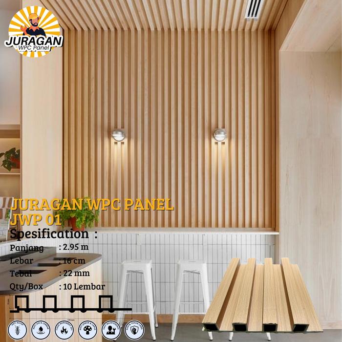 Gambar WPC Panel kis-kisi Backdrop Ranjang TV R.Tamu Hiasan Dinding - JWP 05 dari Mitra Interior Modern undefined 4 Tokopedia