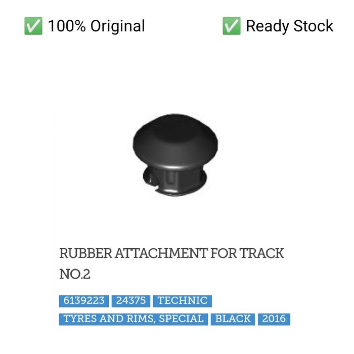 Lego Part 24375 Technic, Link Tread Attachment, Single, Rubber Hitam