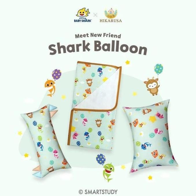 Gambar SELIMUT HIKARUSA X BABY SHARK BLANKET SELIMUT ANAK DOUBLE LAYER TENCEL - Shark Balloon, 80cm x 100cm dari SINTIA STORE_ undefined Tokopedia