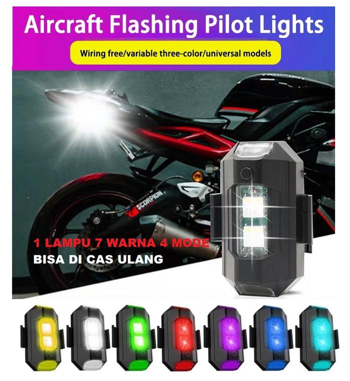 Gambar LAMPU STROBO 7 WARNA SAFETY SEIN DIP LED STROBE SEPEDA MOTOR MOBIL - 1 STROMO MANUAL dari Topmarkatop99 undefined Tokopedia