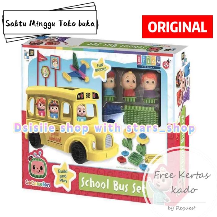 Gambar Cocomelon School Bus Set Build and Play Fun Bricks Original. dari Dsisiie shop undefined Tokopedia