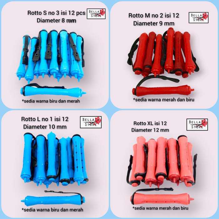Jual Rotto Keriting Karet Hitam isi 12 / Roll Keriting Rambut - Kota ...