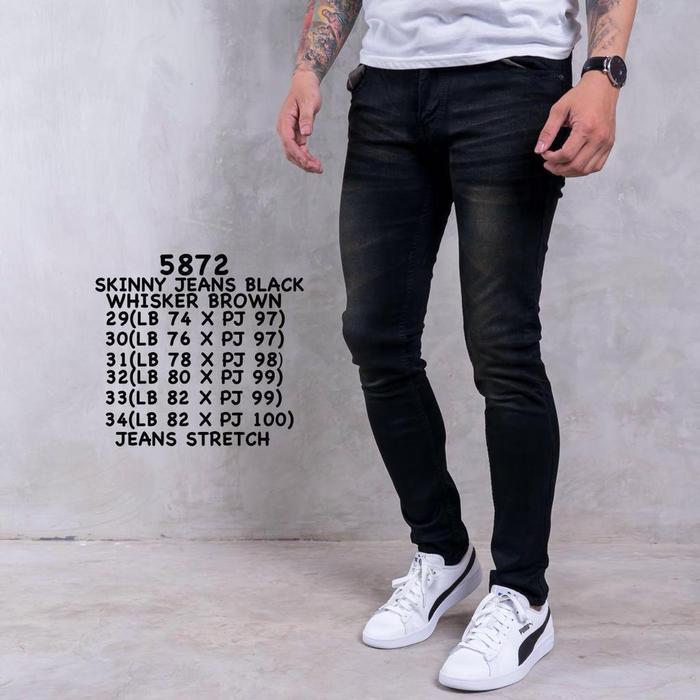 Gambar Celana Jeans Skinny Premium Black Whisker Brown - Black whisker, 29 dari Fatir_shop undefined Tokopedia