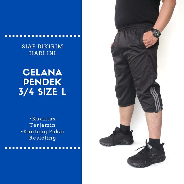 Gambar Celana Training Pendek 3/4 Olahraga Sepeda Gowes Badminton Joging Bahan Parasut Ukuran L - Htmabubwh dari Celana Training Bandung undefined Tokopedia