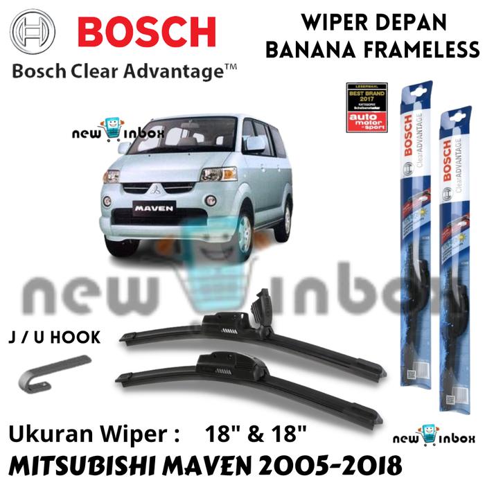 Gambar Wiper Depan MITSUBISHI MAVEN Sepasang BOSCH CLEAR ADVANTAGE 18" & 18" - Depan 18" & 18" dari NEW IN BOX undefined Tokopedia