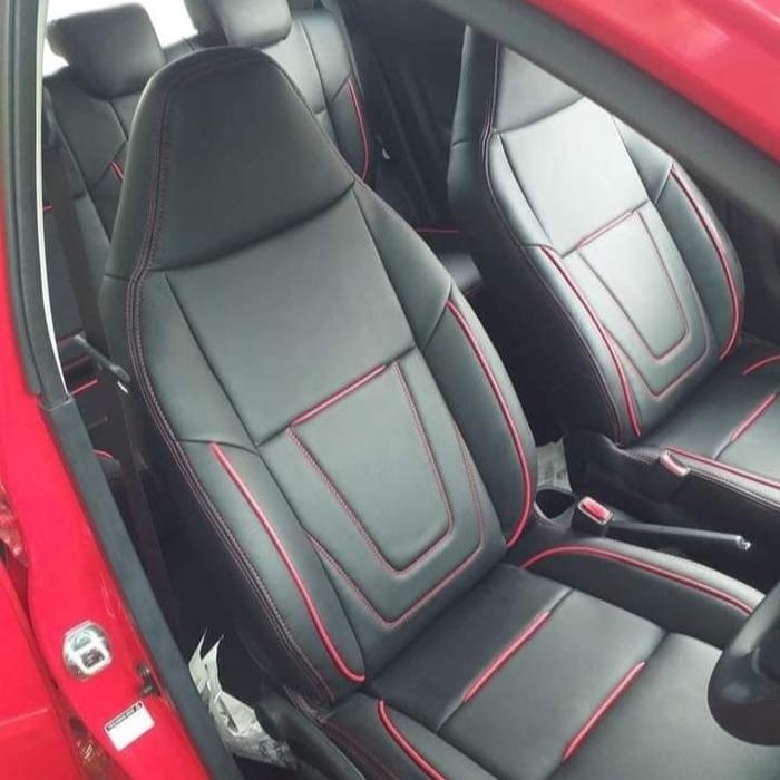 Gambar Sarung Jok Mobil Ayla/Agya Depan Belakang (1set) Bahan Medium Myo - Hitam lis merah, Ayla dari satriajokmobilvariasi undefined Tokopedia