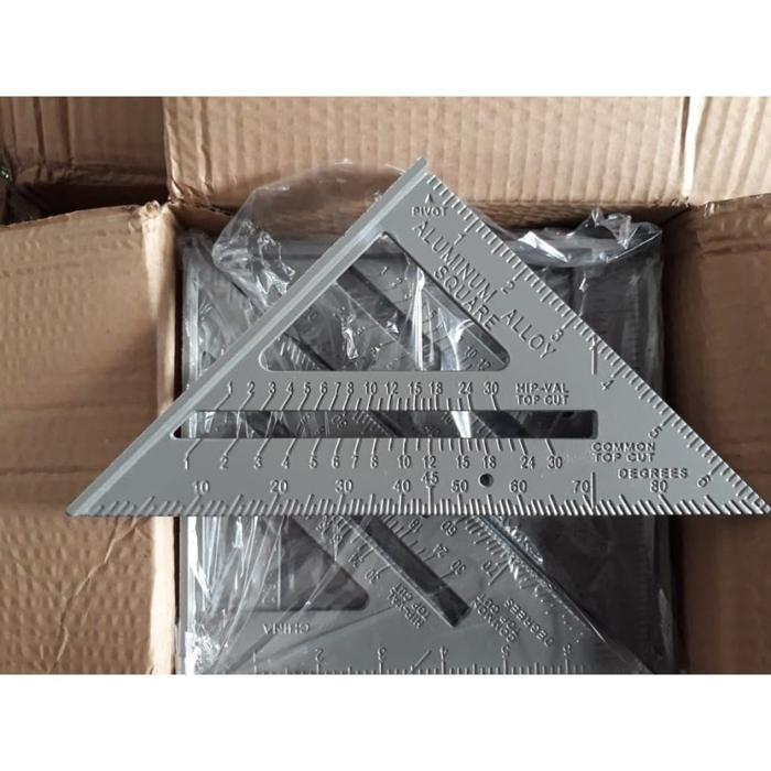 Gambar Penggaris Woodworking Speed Square Penggaris Sudut Geser Siku Derajat - SILVER dari MamaTools undefined Tokopedia