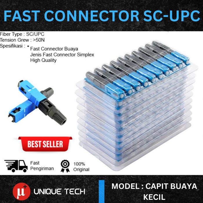 Jual FAST CONNECTOR SC UPC FIBER OPTIC KONEKTOR BUAYA OPTIK FTTH QUICK ...