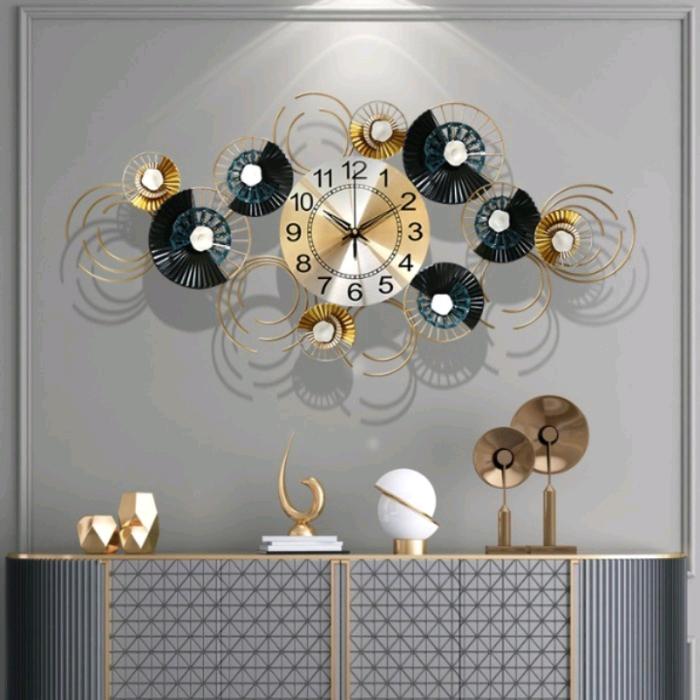 Gambar Hiasan jam dinding Metal Horizontal Luxury wall decoration - HORIZONTAL dari HOME LAMP DECOR undefined Tokopedia