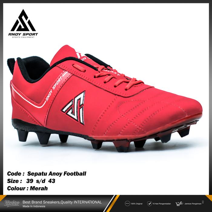 Gambar Sepatu Sepakbola Pria Sporty Football Ringan Empuk Jahitan Rapih Anoy - Merah, 39 dari Gentlemen Fashion undefined Tokopedia
