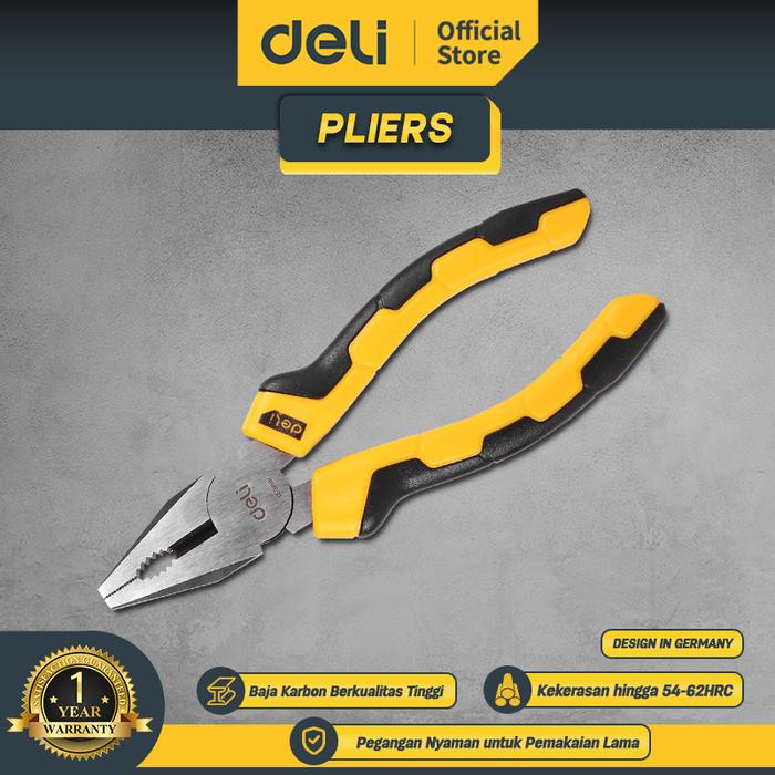 Gambar Deli Tang Kombinasi / Plier 6/7/8 inch Ergonomis Alat Perkakas DL200X - 6 inch dari Deli Tools Official undefined Tokopedia