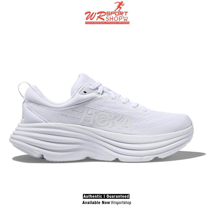 Hoka Bondi Womens Running Shoes White White ORIGINAL US di  Wrsportshop Tokopedia