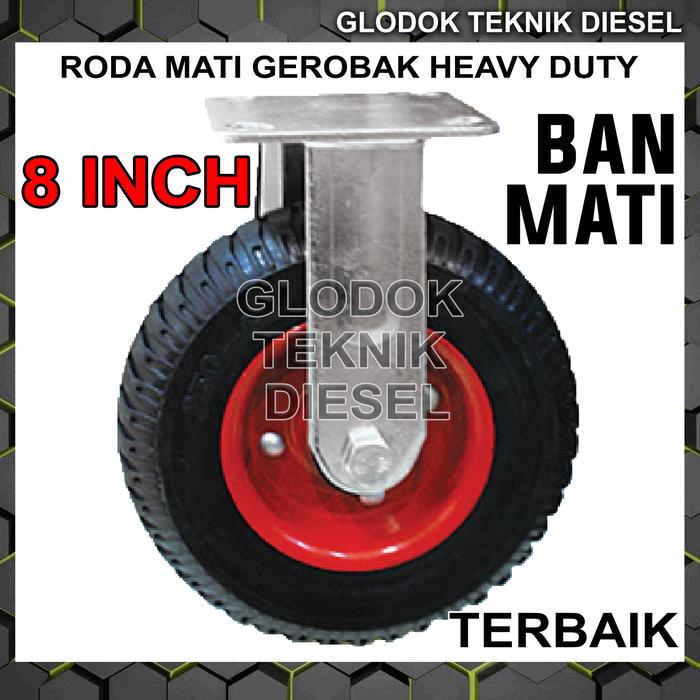 Gambar Roda Karet Hidup HEAVY DUTY Trolley Troli 8" Inch Gerobak BAN MATI HD - RODA MATI dari Glodok Diesel undefined Tokopedia