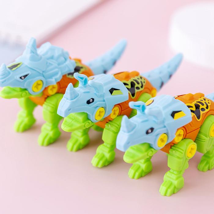 Gambar DIY Mainan Edukasi Anak Merakit Dinosaurus Mobil Motor Robot  Baut - Triceratops dari Lunabebe undefined Tokopedia