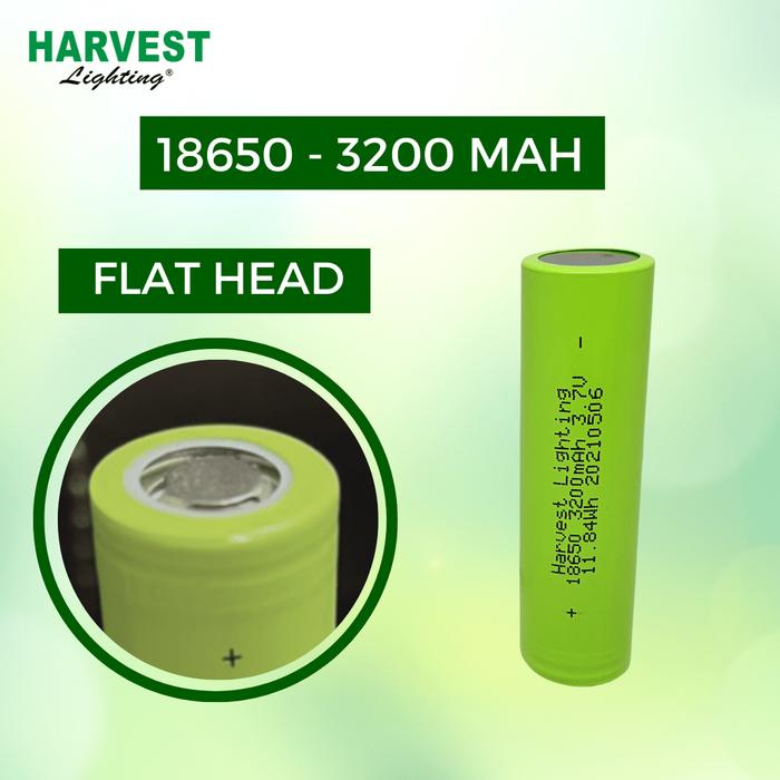 Gambar BATERAI 18650 BATTERY LITHIUM ION FLATHEAD HARVEST LED REAL CAPACITY - Flat 3200mAh dari Harvest Lighting Store undefined Tokopedia