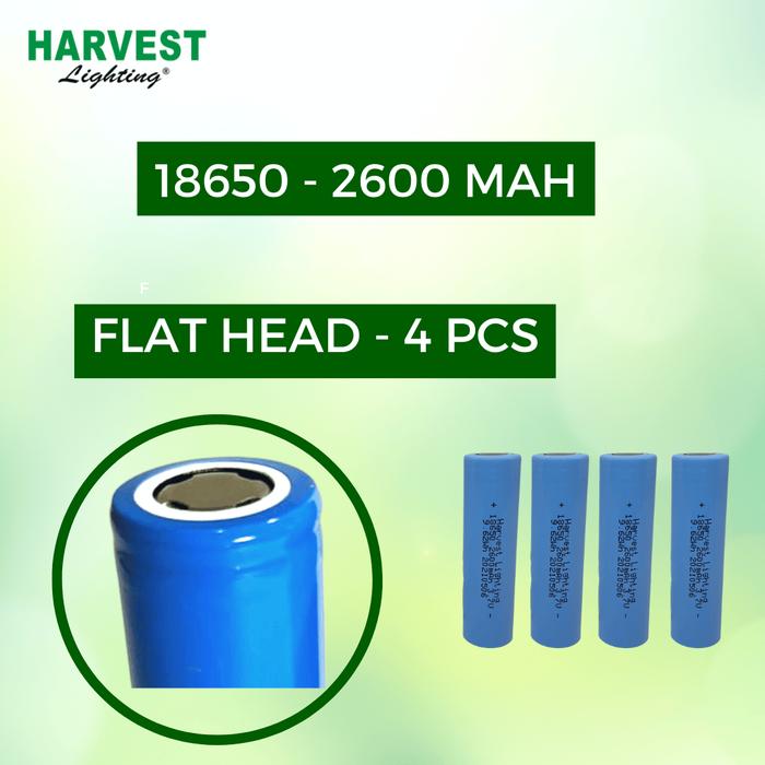 Gambar BATERAI 18650 -PAKET BATTERY LITHIUM ION FLATHEAD HARVEST LED ORIGINAL - Flat 4K 2600mAh dari Harvest Lighting Store Kota Administrasi Jakarta Barat Tokopedia