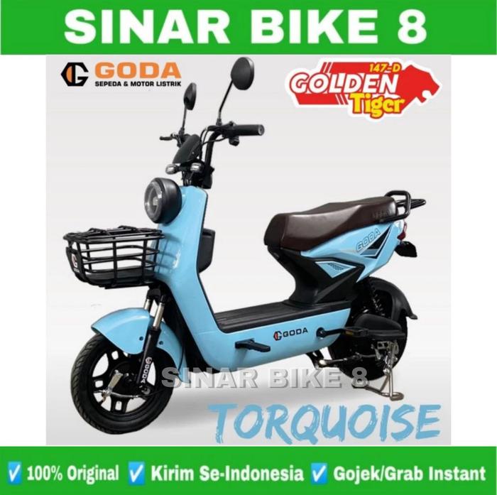 Gambar Sepeda Listrik Goda 147-D Golden Tiger Moped Electric Bike 500 Watt - Turquoise dari Toko Sepeda Sinar Bike 8 undefined Tokopedia