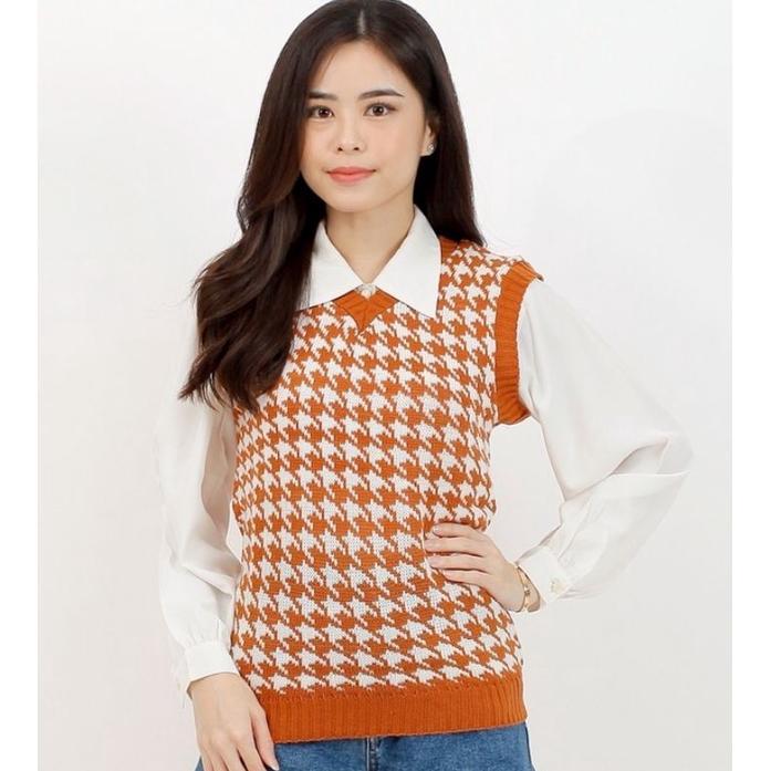 Jual Rompi Jennie Vest Knit /Rompi Rajut Korea Best Seller