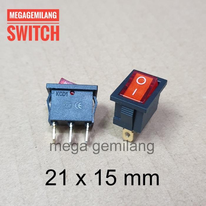 Jual Saklar kotak / saklar segi / rocker switch kecil / switch on off ...