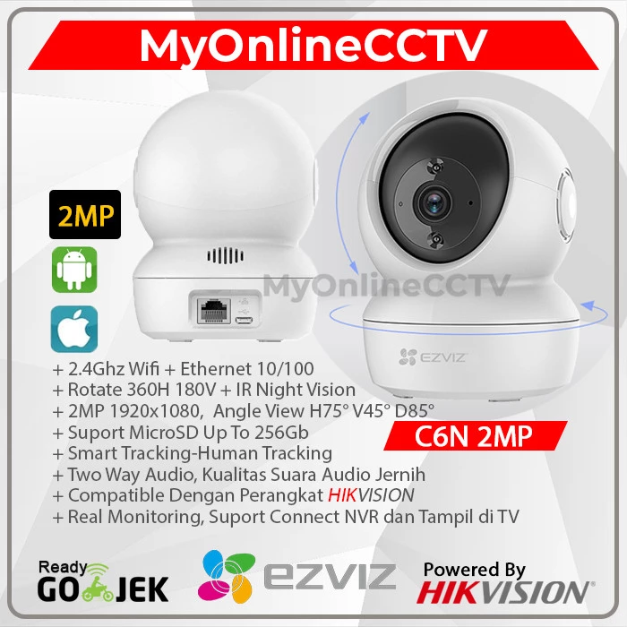 Gambar EZVIZ C6N 2MP 1080 IP Cam wireless 360° Camera CCTV Wifi By Hikvision indoor - C6N ONLY dari MyOnlineCCTV undefined Tokopedia