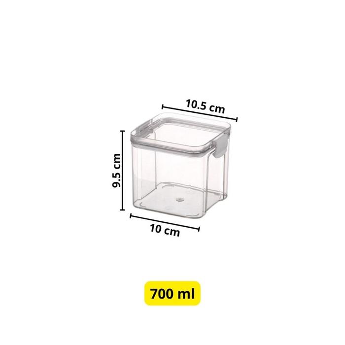 Gambar ESTENIK` (COD) Toples Makanan Plastik Tebal Kotak Bening Kedap Udara Uk. 460ML - PUTIH dari Estenik undefined Tokopedia