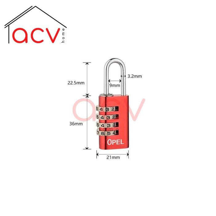 Gambar Gembok Kombinasi Alumunium Angka 4 Digit ukuran 21mm/28mm/38mm Koper - 21mm, Hitam dari Acv Homee undefined Tokopedia
