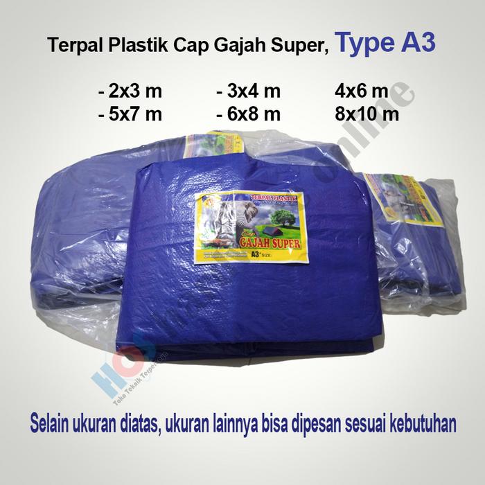 Gambar Terpal Plastik 2x3 3x4 4x6 5x7 6x8 8x10 ketebalan A3 cap gajah super - 5x7m dari hardware online samarinda undefined Tokopedia